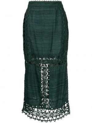 Suknja s čipkom Ulla Johnson zelena