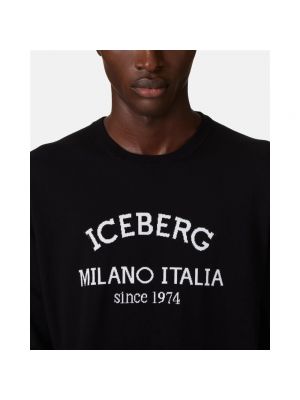 Jersey de algodón de tela jersey Iceberg negro