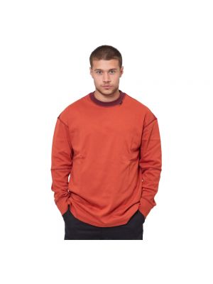 Sweter z okrągłym dekoltem Armani Exchange pomarańczowy