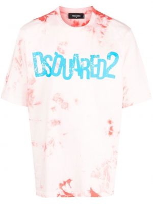 Тениска с принт с tie-dye ефект Dsquared2 розово