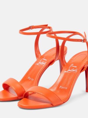 Usnjene usnjene sandali Christian Louboutin oranžna