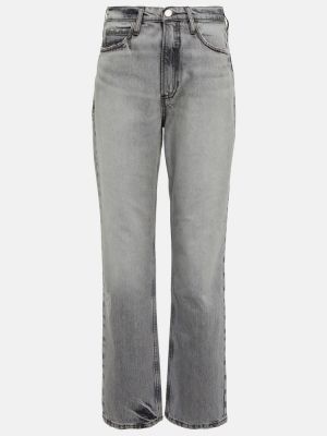 Straight leg jeans a vita alta Frame grigio