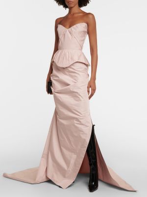 Drapované dlouhá sukně Maticevski růžové