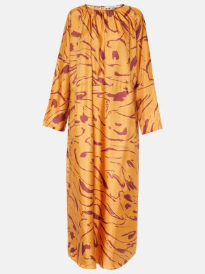 Selyem hosszú ruha Asceno narancsszínű