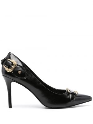 Pantofi cu toc cu cataramă Versace Jeans Couture negru