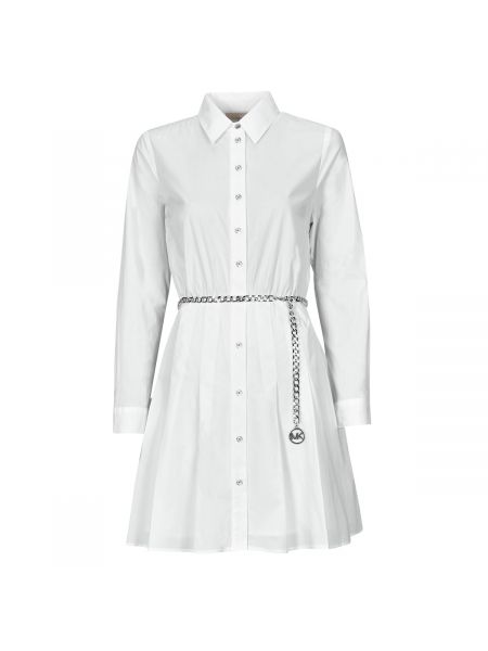 Bavlněné mini šaty Michael Michael Kors bílé