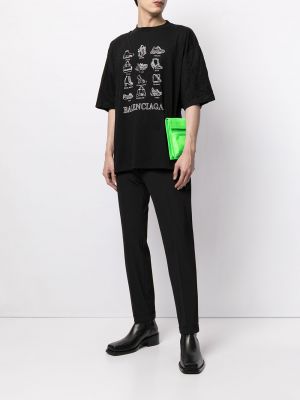 T-shirt à imprimé oversize Balenciaga noir
