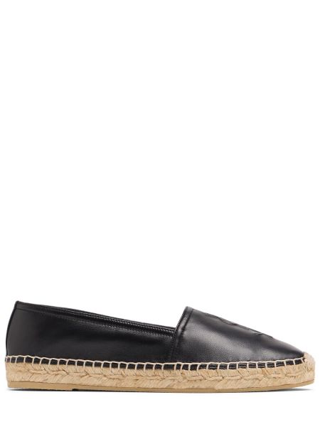 Lær espadrillos Saint Laurent svart