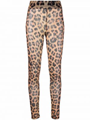 Átlátszó leopárdmintás leggings nyomtatás Philipp Plein