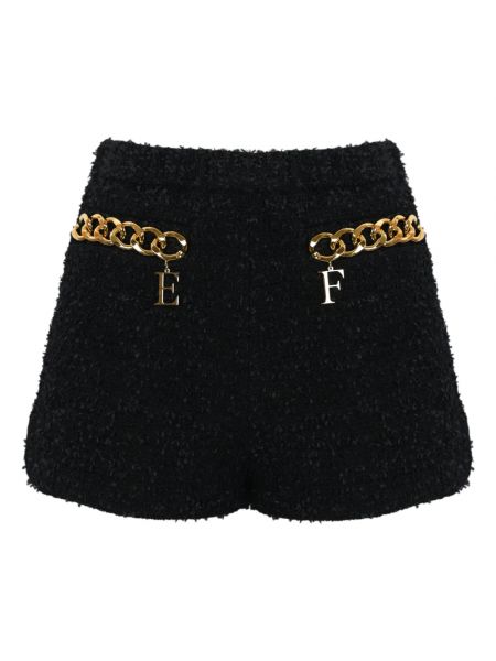 Tweed shorts Elisabetta Franchi schwarz