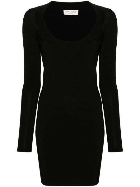 Pletena mini obleka Saint Laurent črna