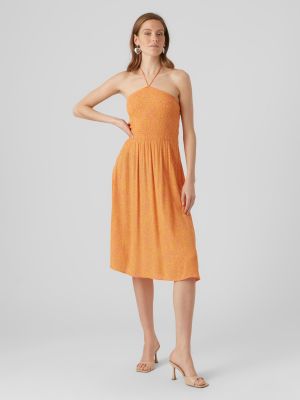 Midi šaty Vero Moda oranžová