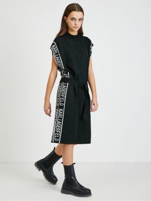 Gyapjú ruha Karl Lagerfeld fekete