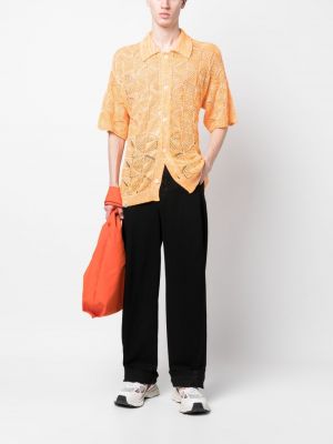 Cardigan en tricot ajouré Bonsai orange