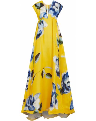 Sukienka z jedwabiu z printem Carolina Herrera, żółty
