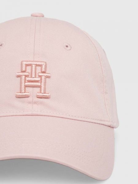Pamučna kapa Tommy Hilfiger ružičasta
