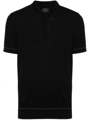 Medvilninis polo marškinėliai Brioni juoda
