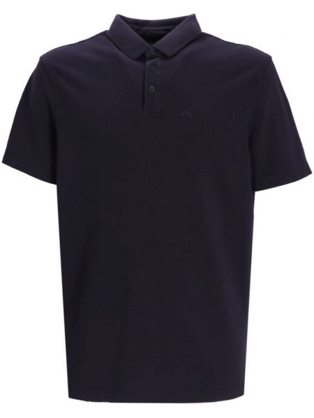 Raštuotas medvilninis polo marškinėliai Armani Exchange juoda