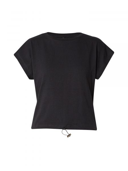 Плетена памучна базова тениска Trendyol черно