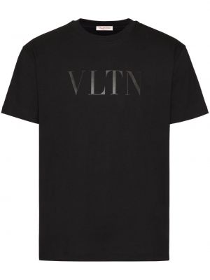 T-shirt aus baumwoll mit print Valentino Garavani schwarz