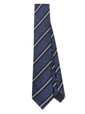 Cravate en soie à rayures Canali bleu