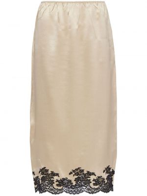 Čipkovaná hodvábna midi sukňa Prada