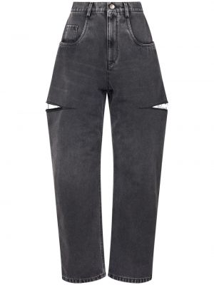 Skinny fit džínsy s vysokým pásom Maison Margiela čierna