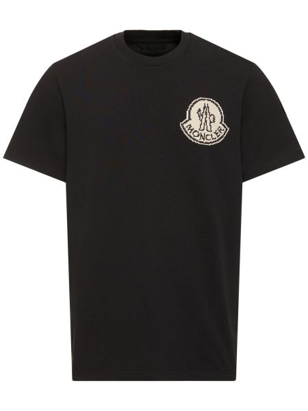 T-shirt i bomull i jersey Moncler svart