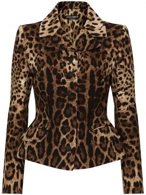 Geacă cu imagine cu model leopard Dolce & Gabbana