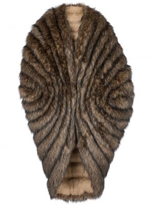 Pikowany futro Balmain brązowy