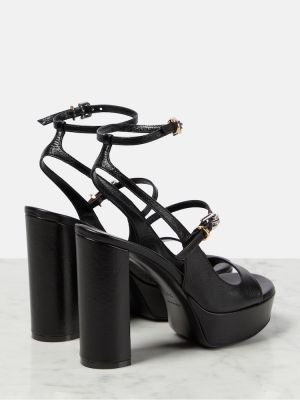 Sandały skórzane na platformie Givenchy czarne