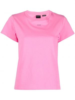 Тениска с принт Pinko розово