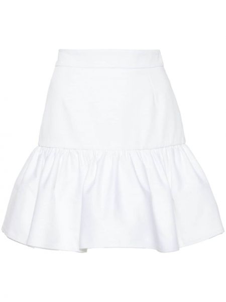 Mini spódniczka bawełniana z falbankami Patou biała