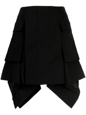 Ασύμμετρη φούστα mini Sacai μαύρο