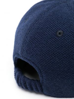 Casquette en cachemire en tricot Kiton bleu