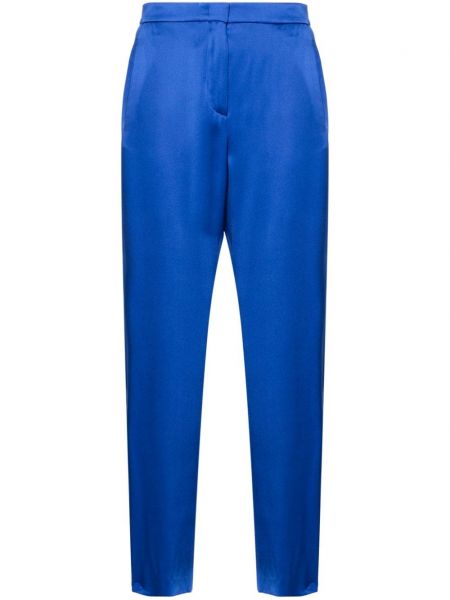Pantaloni de mătase Giorgio Armani albastru