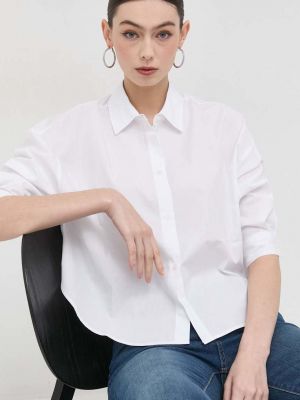 Памучна риза Armani Exchange бяло
