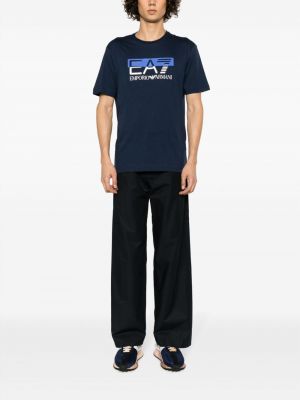 Kokvilnas t-krekls Ea7 Emporio Armani zils