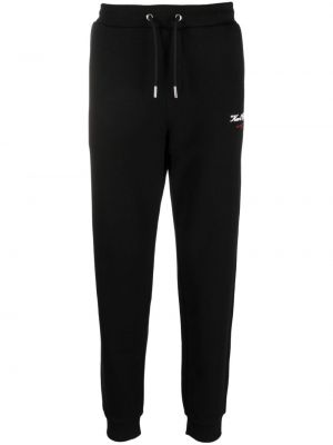 Teplákové nohavice s výšivkou Karl Lagerfeld čierna