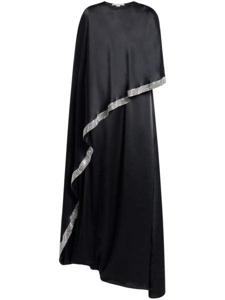 Saténové večerní šaty Stella Mccartney černé