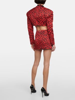 Minigonna con stampa leopardato Dolce&gabbana rosso