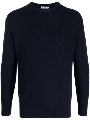 Памучен пуловер бродиран Manuel Ritz синьо