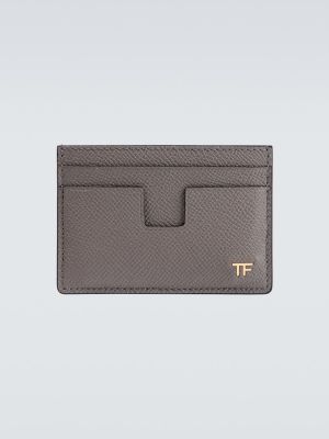 Kožená peňaženka Tom Ford sivá