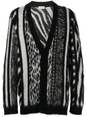 Cardigan en tricot à col v Saint Laurent noir