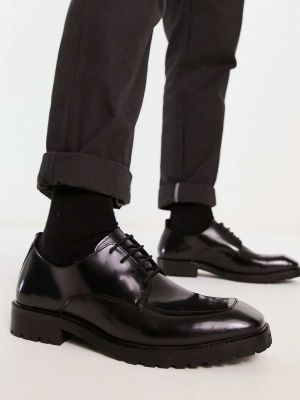 Кожаные туфли на шнуровке Asos черные