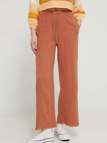 Brązowe spodnie z wysoką talią bawełniane Billabong
