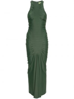 Drapované dlouhé šaty Gauge81 zelené