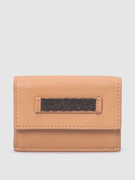 Шкіряний гаманець Brunello Cucinelli коричневий