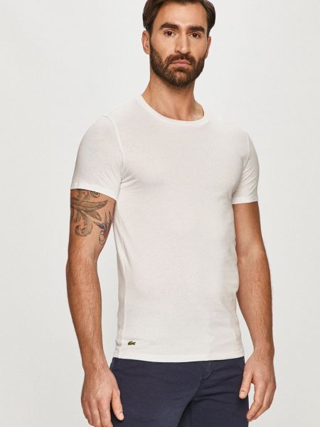 Koszulka slim fit Lacoste biała