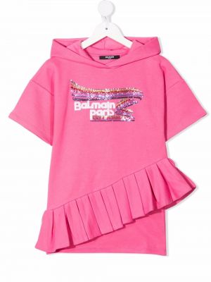 Plissert kort genser for jenter Balmain Kids rosa